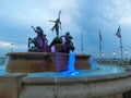 Fountain Paseo de la Princesa in old San Juan, Puerto Rico. Royalty Free Stock Photo