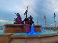 Fountain Paseo de la Princesa in old San Juan, Puerto Rico. Royalty Free Stock Photo