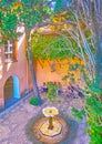 The fountain in Patio of the Wrought Iron Grille, Alhambra, Granada, Spain