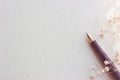 Fountain pen on blank aged paper Royalty Free Stock Photo