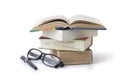 fountain pen books and glasses Royalty Free Stock Photo