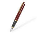 Fountain pen burgundy with gold Royalty Free Stock Photo