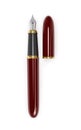 Fountain pen burgundy with gold Royalty Free Stock Photo