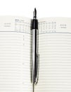 Fountain pen on diary Royalty Free Stock Photo