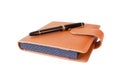 Fountain pen on diary isolated Royalty Free Stock Photo