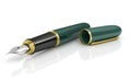 Fountain pen green color with gold Royalty Free Stock Photo