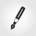 Fountain pen icon, flat design Royalty Free Stock Photo