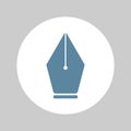 Fountain pen icon flat design. vector illustration Royalty Free Stock Photo
