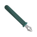 Fountain pen icon. Writing tool symbol. Calligraphy instrument. Vector ink illustration. Royalty Free Stock Photo