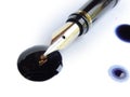 Fountain Pen and Ink Spots Royalty Free Stock Photo