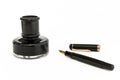 Fountain pen with inkpot Royalty Free Stock Photo