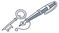 Fountain Pen with Key, Unlock Knowledge, Learning, vector design Generative AI Royalty Free Stock Photo