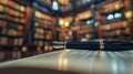 The Fountain Pen in Library.AI generated image Royalty Free Stock Photo