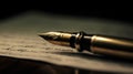 Fountain pen lying on the documents in office Royalty Free Stock Photo