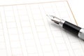 Fountain pen with manuscript paper Royalty Free Stock Photo