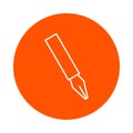 Fountain pen, monochrome round icon, flat style