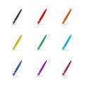 Fountain pen nib icon isolated on white background. Set icons colorful Royalty Free Stock Photo