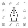 Fountain pen nib icon. Simple outline vector element of education set icons for UI and UX, website or mobile application Royalty Free Stock Photo