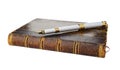 Fountain pen and old book Royalty Free Stock Photo