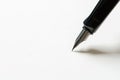 Fountain pen placed on the white paper opaque. Communication to Royalty Free Stock Photo