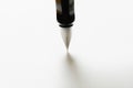 Fountain pen placed on the white paper opaque. Communication to Royalty Free Stock Photo