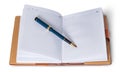 Fountain pen on top of the open notebook Royalty Free Stock Photo