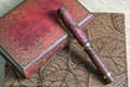 Fountain pens and diaries with leather cover