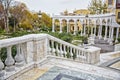 Fountain in the philarmony park in Baku city, Azerbaijan. Philharmonic Fountain Park. Azerbaijan State Philharmonic Hall Royalty Free Stock Photo