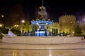 Fountain in the philarmony park in Baku city, Azerbaijan. Philharmonic Fountain Park. Azerbaijan State Philharmonic Hall is the Royalty Free Stock Photo