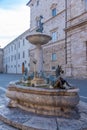 Fountain at Piazza Arringo in Italian town Ascoli Piceno