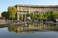 Fountain of Piazza Castello. City of Milan, Italy Royalty Free Stock Photo