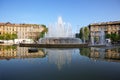 Fountain of Piazza Castello. City of Milan, Italy Royalty Free Stock Photo