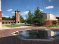 Fountain and library tower viewed from front of Student Union, Truman State University, Kirksville, Missouri