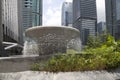 Fountain and group skyscrapers in city Shenzhen Royalty Free Stock Photo