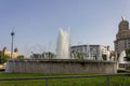 Fountain in Placa de Catalunya square, Barcelona, Spain Royalty Free Stock Photo