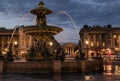 Fountain on the Place de la Concorde at night