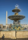 Fountain in the Place de la Concorde, Paris, France, Europe Royalty Free Stock Photo