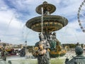 Fountain in Place de la Concorde, Paris, France, on a summer day Royalty Free Stock Photo