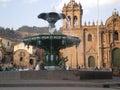 Fountain in the Plaza, Cuzco, Peru Royalty Free Stock Photo