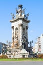 Fountain on Plaza de Espana, Barcelona Royalty Free Stock Photo
