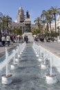 Fountain in Plaza de San Juan de Dios, Statue of Cadiz politician Segismundo Moret Cadiz, take in Cadiz, Andalusia, Spain