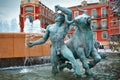Fountain in Plaza Massena square, Nice Royalty Free Stock Photo