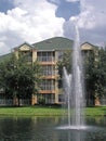 Fountain and pond Royalty Free Stock Photo