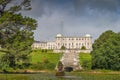 Fountain in the pond in front of Powerscourt house and gardens, Ireland