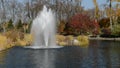 The fountain and pond in Mezhigirya, Ukraine