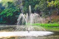 Fountain in pond