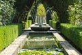 Fountain and pool in the Generalife, Granada Royalty Free Stock Photo