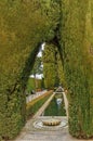 Fountain and pool in Generalife, Granada Royalty Free Stock Photo