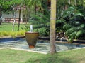 Fountain Pool in a Lush Garden