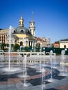 Fountain on the Poshtova Ploshcha (Post Square) in Kyiv Royalty Free Stock Photo